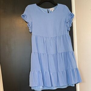 Sugarlips Light Blue Tiered Womens Dress